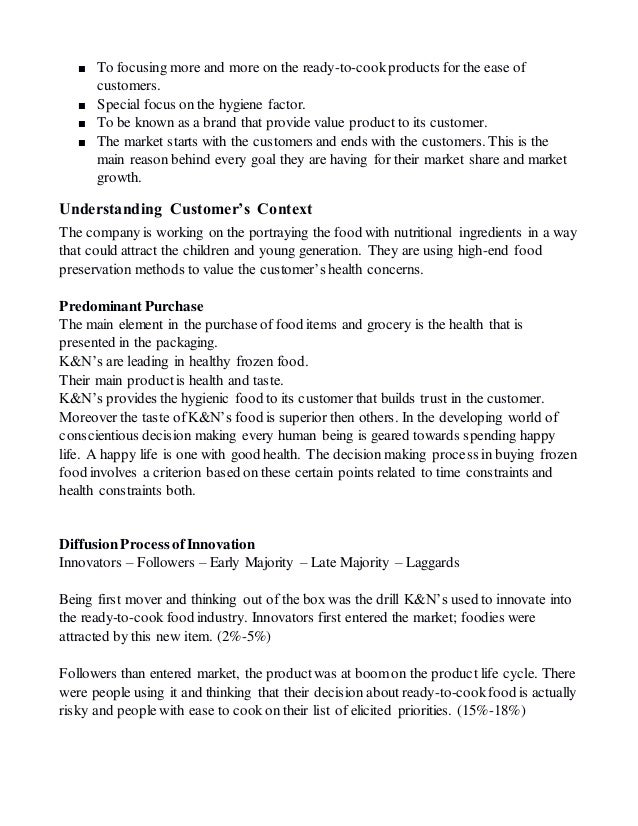 K&N's Marketing Plan - Institute of Administrative ...