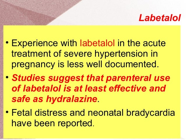 Labetalol Doses In Pregnancy