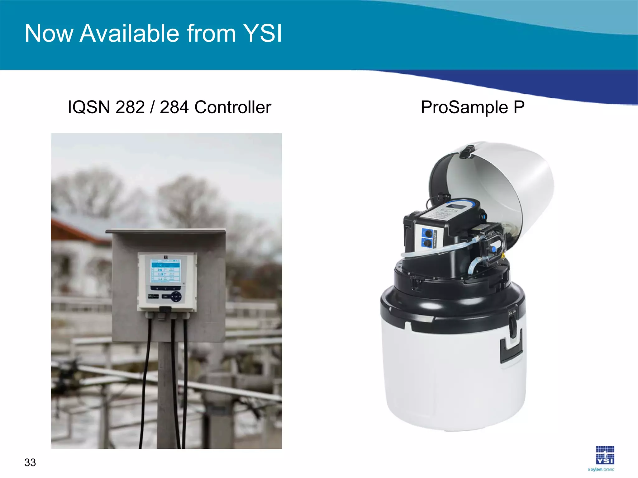 Now Available from YSI
33
IQSN 282 / 284 Controller ProSample P
 