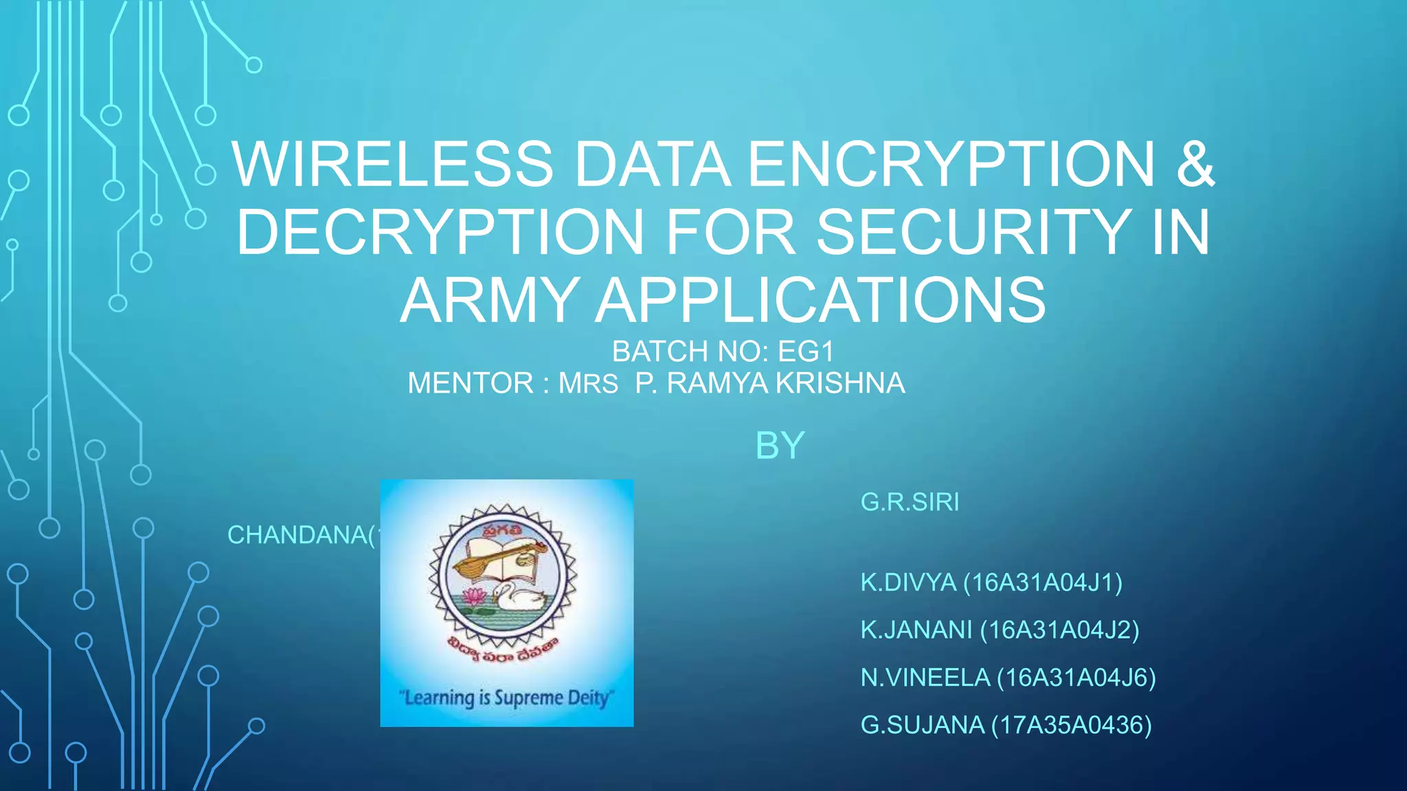 Wireless encryption & decryption in army applications.pptx