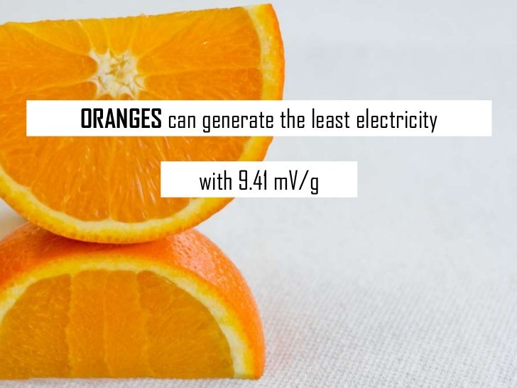 Young Scholar Project Generating Electricity Using Acidic Fruits