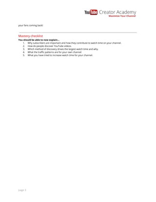 Youtube Academy - Lesson 1 | PDF