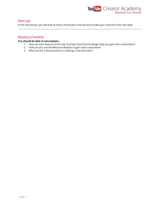 Youtube Academy - Lesson 2