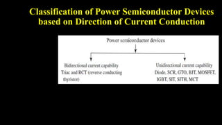 Classification of Power Semiconductor Devices
based on Direction of Current Conduction
 