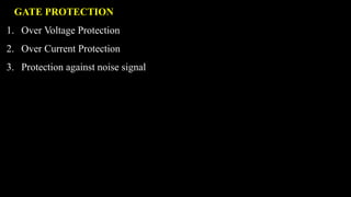 GATE PROTECTION
1. Over Voltage Protection
2. Over Current Protection
3. Protection against noise signal
 