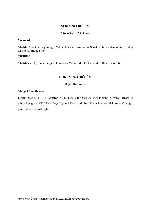 ytu ogrenci kulupleri yonergesi 2017
