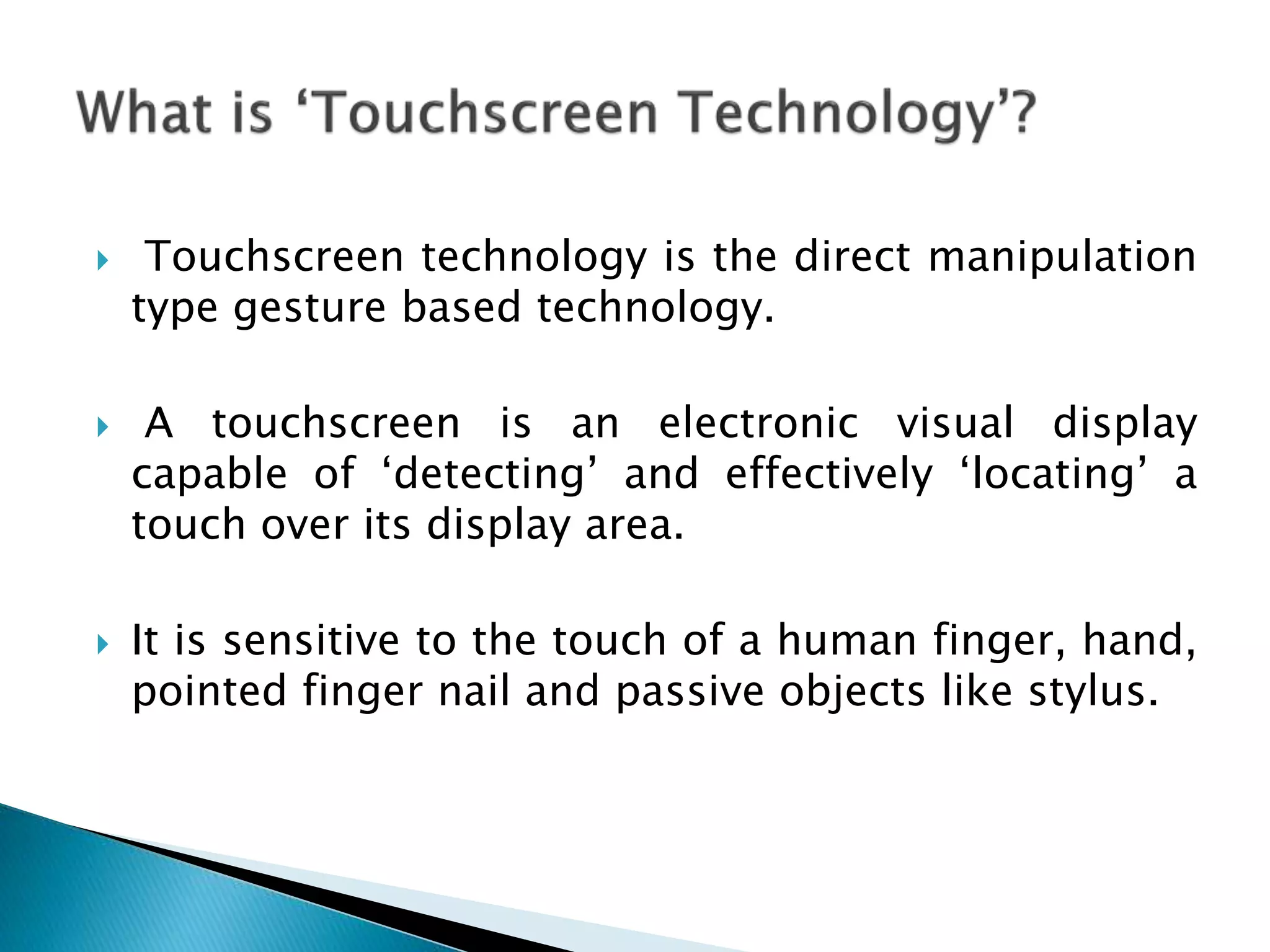 Touchscreen technology | PPT