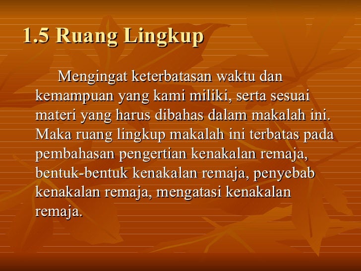 kenakalan remaja
