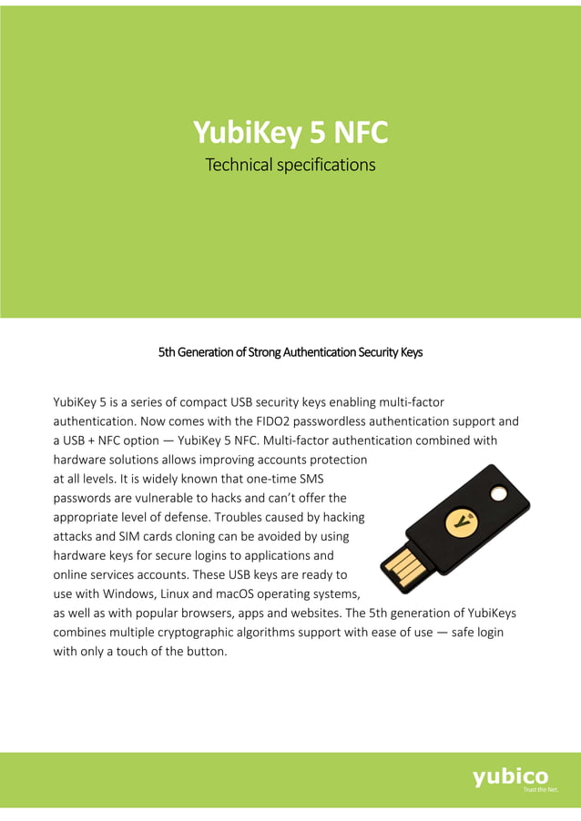 YubiKey 5 NFC PDF