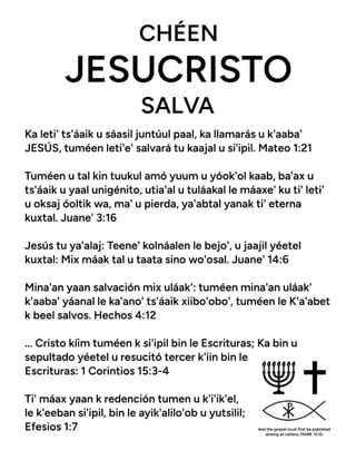 Yucatec Maya Gospel Tract - ONLY JESUS CHRIST SAVES.pdf