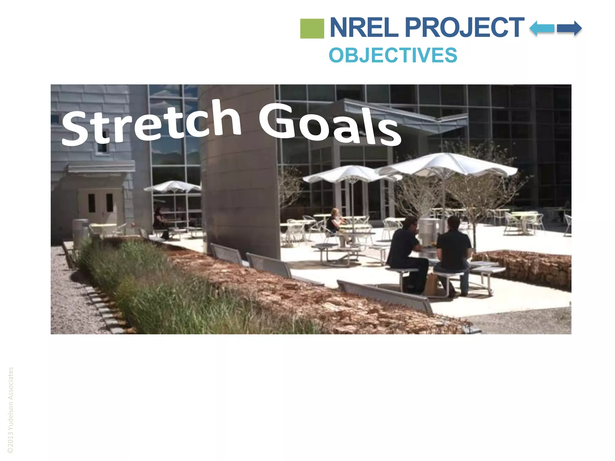 ©2013 Yudelson Associates

NREL PROJECT

OBJECTIVES

 