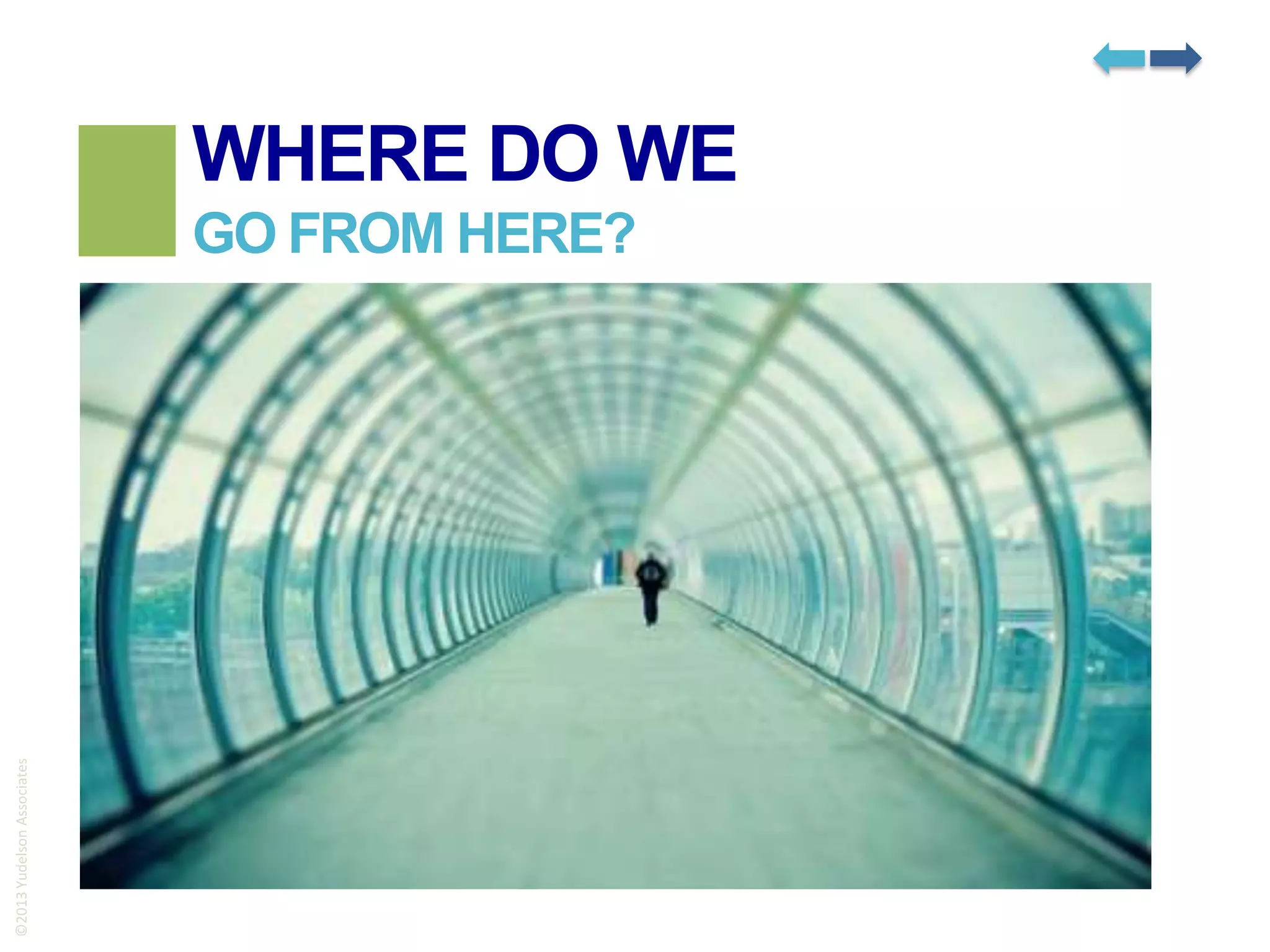©2013 Yudelson Associates

WHERE DO WE

GO FROM HERE?

 
