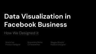 Data Visualization in
Facebook Business
How We Designed it
Grace Fan
Product Designer
Maggie Murphy
Product Designer
Quaneisha Penha
UX Researcher
 