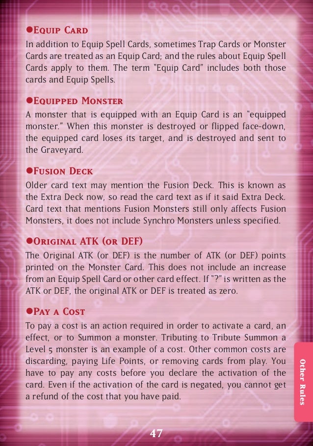 yu gi oh gx rulebook