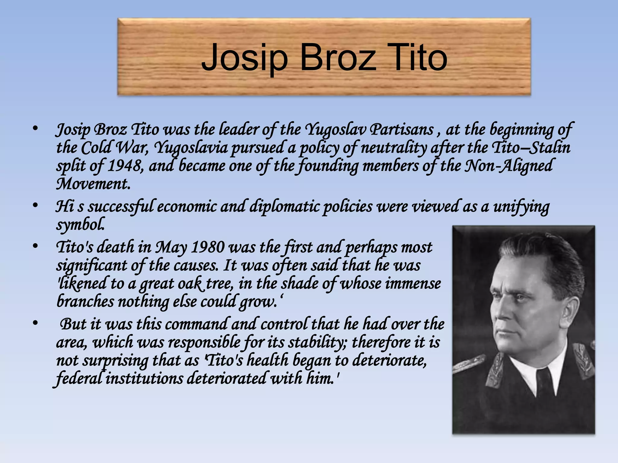 Disintegration of Yugoslavia | PPTX