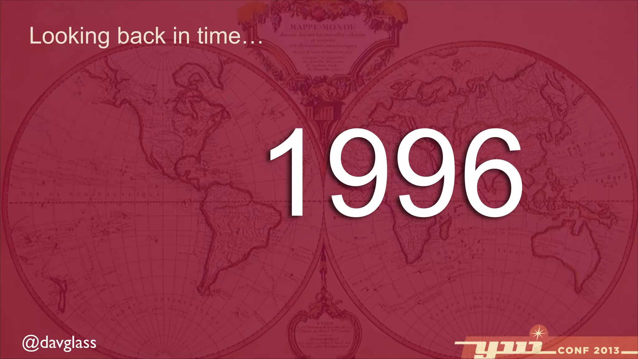 Looking back in time…

1996
@davglass

 