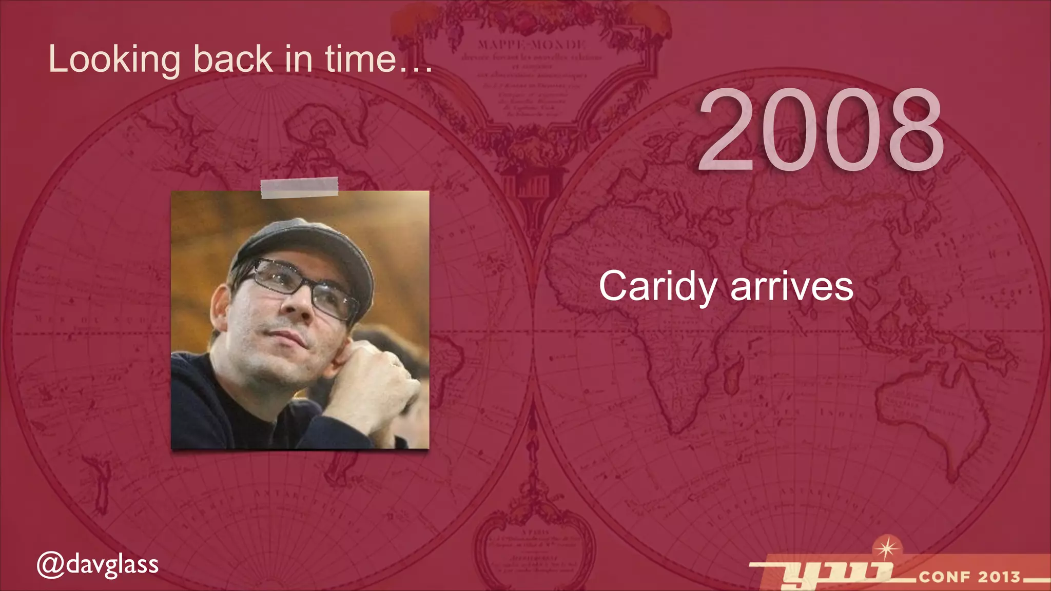 Looking back in time…

2008
Caridy arrives

@davglass

 