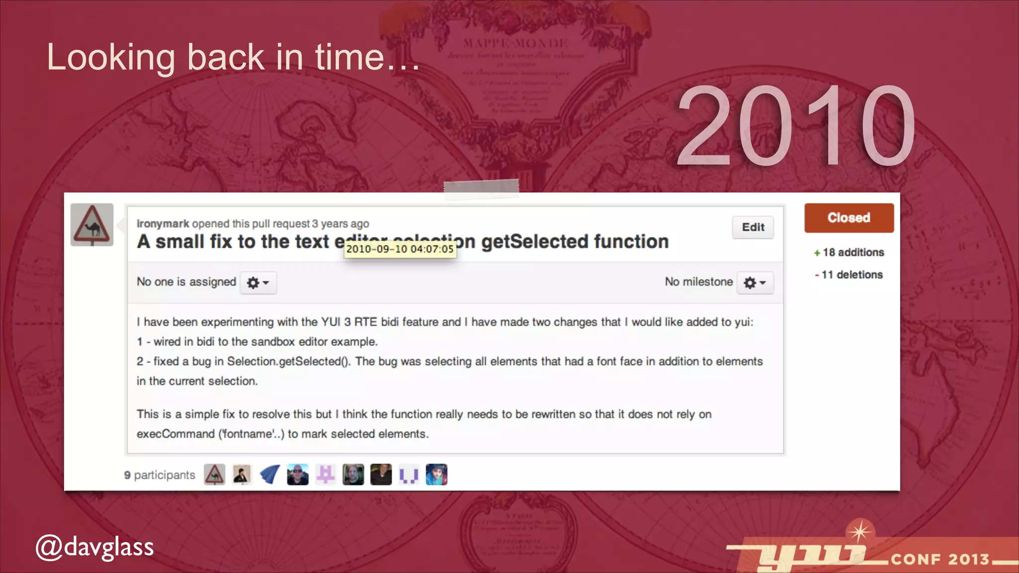 Looking back in time…

@davglass

2010

 