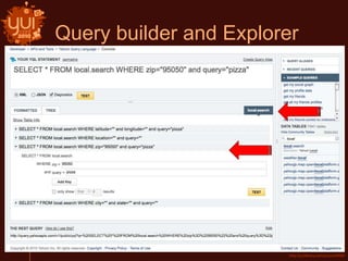 Query builder and Explorer
 