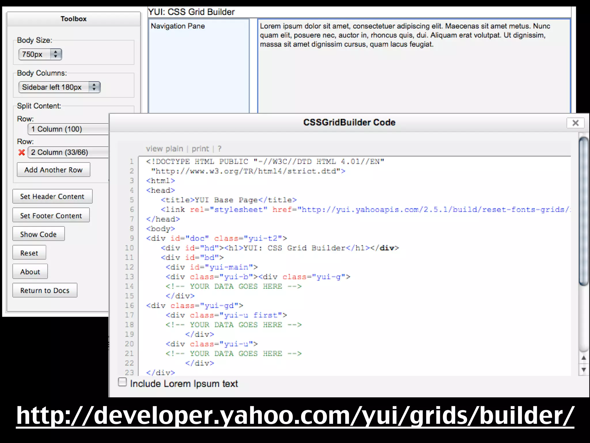 YUI introduction to build hack interfaces