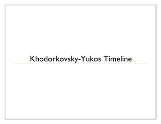 Khodorkovsky-Yukos Timeline
 
