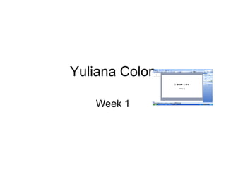 Yuliana Colon Week 1 
