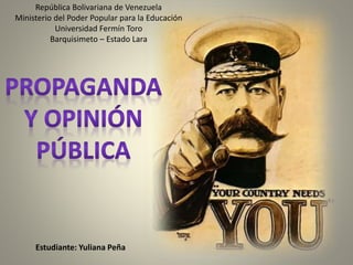 República Bolivariana de Venezuela
Ministerio del Poder Popular para la Educación
Universidad Fermín Toro
Barquisimeto – Estado Lara
Estudiante: Yuliana Peña
 