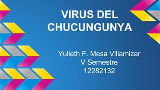 VIRUS DEL 
CHUCUNGUNYA 
Yulieth F. Mesa Villamizar 
V Semestre 
12282132 
 