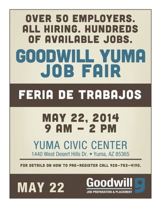 Yuma Job Fair flyer May 22 2014