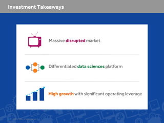 Massive disrupted market

Differentiated data sciences platform

High growth with significant operating leverage

30

©2014 YuMe. All rights reserved.

 