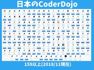 日本のCoderDojo
159以上(2018/11現在)
 