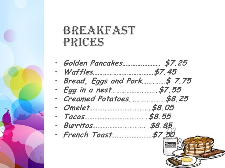 Menu de restaurant en ingles