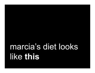 marcia’s diet looks
like this
 