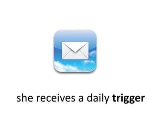 she	
  receives	
  a	
  daily	
  trigger	
  	
  
 