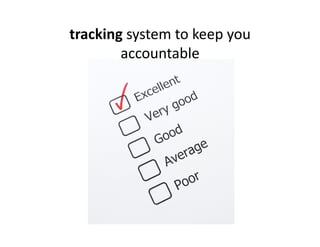 tracking	
  system	
  to	
  keep	
  you	
  
        accountable	
  
 