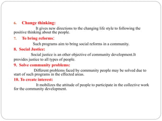 Objectives of Community Development | PPT