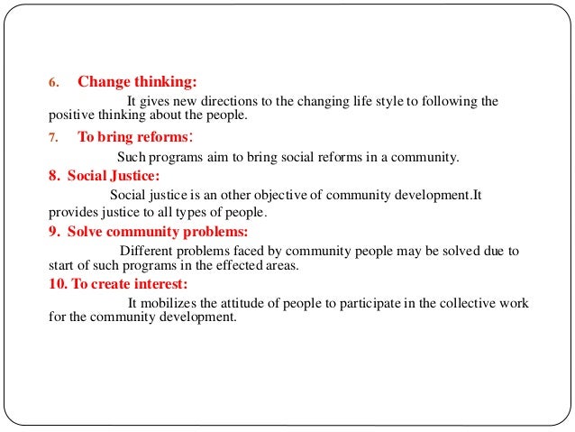 Objectives Of Community Development