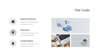 Medical Practitioners
Predominate extensible testing for
reliable good views new.
Pharmacists
Collaboratively administrate plug
empowered good markets.
Cannabis Medical
Standards in web-readiness media.
Energistically information
Our Goals
 