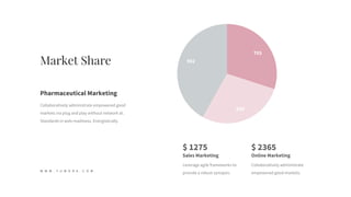 Market Share
Collaboratively administrate empowered good
markets via plug and play without network at.
Standards in web-readiness. Energistically.
Pharmaceutical Marketing
703
659
982
$ 1275
Sales Marketing
Leverage agile frameworks to
provide a robust synopsis.
$ 2365
Online Marketing
Collaboratively administrate
empowered good markets.
W W W . Y U M O R A . C O M
 