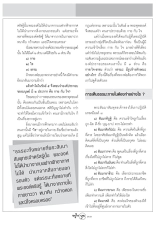 μ√— √Ÿππ æ√–Õß§å‰¡à‰¥âπ”¡“®“°∫πø“°øÑ“Õ“°“»
          â —È                                           °Æ·Ààß°√√¡ ‡æ√“–©–π—π „π¢—π∏å ı æ√–æÿ∑∏Õß§å
                                                                                    È
   ‰¡à‰¥âπ”¡“®“° ‘Ëß¿“¬πÕ°√Õ∫μ—« ·μà∏√√¡–∑—Èß            ®÷ß Õπ·§à«à“ §π‡√“ª√–°Õ∫¥â«¬ °“¬ °—∫ „®
   À≈“¬∑’Ëæ√–Õß§åμ√— √Ÿâ ‰¥â¡“®“°¿“¬„π°“¬¬“««“                   ·μà«à“‡¡◊ËÕæ√–Õß§å‰¥âæ∫°—∫ºŸâ∑’Ë‡§¬ªØ‘∫—μ‘
   Àπ“§◊∫ °«â“ß»Õ° ·≈–¡’„®§√Õ∫§√Õßé                      ∏√√¡Õ¬à“ß∑ÿà¡™’«‘μ‡ªìπ‡¥‘¡æ—π¡“°àÕπ ´÷Ëß‡ªìπºŸâ¡’
               π—πÀ¡“¬§«“¡«à“Õß§åª√–°Õ∫®√‘ßÊ¢Õß¡πÿ…¬å
                  Ë                                      §«“¡‡¢â“„®‡√◊ËÕß °“¬ °—∫ „® ¡“Õ¬à“ß¥’∑’‡¥’¬«
   π—π ‰¡à‰¥â¡·§à Ú  à«π ·μà¡¥«¬°—π Û  à«π §◊Õ
      È             ’           ’â                       ·μà«à“¬—ß‰¡à∫√√≈ÿ∏√√¡ æ√–Õß§å°∑√ß Õπ„Àâ ¡°—∫
                                                                                            Á
               Ò) °“¬                                    √–¥—∫§«“¡√Ÿ·≈–ª√– ∫°“√≥å¢Õß‡¢“«à“ ·∑â®√‘ß·≈â«
                                                                      â
               Ú) „®                                     Õß§å ª √–°Õ∫¢Õß§π‡√“π—È π ¡’ Û  à « π §◊ Õ
               Û) ∏√√¡                                   °“¬-„®-∏√√¡  à«π«à“ ∏√√¡– ¡’√Ÿª√à“ß≈—°…≥–
               ∂â“À≈«ßæàÕ∫Õ°æ«°‡√“Õ¬à“ßπ’È °Á§ß¡’§”∂“¡   Õ¬à“ß‰√? ‡√◊ËÕßπ’È§◊Õ‡√◊ËÕß∑’ËÀ≈«ßæàÕμâÕß°“√„Àâæ«°
   ¬âÕπ°≈—∫¡“∂“¡Õ’°«à“                                   ‡√“‰ª¥Ÿ¥â«¬μ—«‡Õß
               ·≈â«∑”‰¡„π¢—π∏å ı ®÷ß Õπ«à“Õß§åª√–°Õ∫
   ¢Õß¡πÿ…¬å ¡’ Ú ª√–°“√ §◊Õ °“¬ °—∫ „®?
               °Á¢ÕμÕ∫«à“ °“√ Õπ∏√√¡–¢Õßæ√–æÿ∑∏Õß§å      °“√‡ÀÁπ∏√√¡–¿“¬„πμâÕß∑”Õ¬à“ß‰√ ?
   π—Èπ μâÕß Õπ°—π‡ªìπ¢—Èπ‡ªìπμÕπ ‡æ√“–§π„π‚≈°
   ¡’∑—Èß§π‚ßà·≈–§π©≈“¥  μ‘ªí≠≠“‰¡à‡∑à“°—π °«à“                    æ√– — ¡ ¡“ — ¡ æÿ ∑ ∏‡®â “ ∑√ß„Àâ ‡ √“ªØ‘ ∫— μ‘
   ®–∑”„Àâ„§√¡’§«“¡‡¢â“„®«à“ §π‡√“¡’°“¬°—∫„® °Á          ¡√√§¡’Õß§å ¯
   ‡ªìπ‡√◊ËÕß¬“°Õ¬Ÿà¡“°                                            Ò)  —¡¡“∑‘Ø∞‘ §◊Õ §«“¡‡¢â“„®∂Ÿ°„π‡√◊ËÕß
               ¬‘Ëß∫“ß§π¡’°“√»÷°…“¡“° ‡≈¬‰¡à¬Õ¡√—∫«à“    ∂Ÿ°-º‘¥ ¥’-™—Ë« ∫ÿ≠-∫“ª §«√-‰¡à§«√∑”
   §π‡√“π—π¡’ ç„®é Õ¬Ÿ¿“¬„π°“¬ §◊Õ‡™◊Õ«à“μ“¬·≈â«
                È          à               Ë                       Ú)  —¡¡“ —ß°—ªª– §◊Õ §«“¡§‘¥„π ‘Ëß∑’Ë∂Ÿ°
    Ÿ≠ ·μà‰¡à‡™◊ËÕ«à“μ“¬·≈â«¡’°“√‡«’¬π«à“¬μ“¬‡°‘¥ ¡’     ∑’Ë§«√ ‚¥¬Õ“»—¬ —¡¡“∑‘Ø∞‘‡ªìπÀ≈—°§‘¥ ·≈â«‡≈◊Õ°
                                                         §‘¥·μà ‘Ëß∑’Ë‡ªìπ°ÿ»≈  à«π ‘Ëß∑’Ë‡ªìπÕ°ÿ»≈ ‰¡à¬Õ¡
                                         ¡“
             ∑—È ß À ≈ “ ¬ ∑’Ë æ √ –  — ¡ ß§å
                                                         §‘¥‡≈¬
ç∏√√¡–                               æ√–Õ
                                                                   Û)  —¡¡“«“®“ §◊Õ æŸ¥·μà„π‡√◊Õß∑’∂°∑’§«√
                                                                                                  Ë ËŸ Ë
 —¡    æÿ∑∏‡®â“μ√— √Ÿâπ—Èπ Ñ“Õ“°“»                       ‡√◊ËÕß„¥∑’Ë‰¡à∂Ÿ°‰¡à§«√ °Á‰¡àæŸ¥
                                    ø
     à‰¥âπ”¡“®“°∫πø“° ¿ “ ¬ π Õ °
                                                                   Ù)  —¡¡“°—¡¡—πμ– §◊Õ ∑”·μà„π ‘ß∑’∂°∑’§«√
                                                                                                   Ë ËŸ Ë
 ‰¡                             ‘Ë ß                      ‘Ëß„¥‰¡à∂°‰¡à§«√°Á‰¡à∑”
                                                                     Ÿ
  ‰ ¡à ‰ ¥â π” ¡ “ ® “ °  – ∑—È ß À ≈ “ ¬ ∑’Ë                      ı)  —¡¡“Õ“™’«– §◊Õ ‡≈◊Õ°ª√–°Õ∫Õ“™’æ
   √ Õ ∫ μ— « · μà ∏ √ √ ¡ “®“°¿“¬„π                     ∑’Ë∂Ÿ°∑’Ë§«√ Õ“™’æ∑’Ë‰¡à∂Ÿ°‰¡à§«√ ∂÷ß√“¬‰¥â¥’·§à‰Àπ
    æ√–Õß§åμ√— √Ÿâ ‰¥â¡ °«â“ß»Õ°
                                                         °Á‰¡à∑”
                                                                   ˆ)  —¡¡“«“¬“¡– §◊Õ ‡æ’¬√≈–‡«âπ§«“¡™—Ë«
    ° “ ¬ ¬ “ « « “ À π “ §◊ ∫                           ‡æ’¬√∑”§«“¡¥’ ‡æ’¬√∑”„®„ÀâºàÕß„ 
      ·≈–¡’„®§√Õ∫§√Õßé                                             ˜)  —¡¡“ μ‘ §◊Õ μ–≈àÕ¡„®¢Õßμ—«‡Õß„Àâ
                                                         ‡¢â“‰ªμ—ÈßÕ¬Ÿà∑’Ë»Ÿπ¬å°≈“ß°“¬¿“¬„πμ—«
                                                          33
 