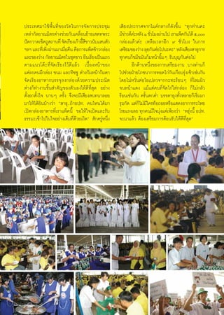 ª√–‡∑»¡“„™âæ◊Èπ∑’Ë¢Õß«—¥„π°“√®—¥°“√ª√–™ÿ¡           ‡ ’¬ßª√–°“»®“°‰¡§å°≈“ß°Á¥—ß¢÷Èπ ç∑ÿ°∑à“π§–
‡À≈à“°—≈¬“≥¡‘μ√μà“ß™à«¬°—π‡§≈◊ËÕπ¬â“¬‡ μ∑æ√–        ¡’¢“«¥’§–À≈—ß Ò ™—«‚¡ßºà“π‰ª ‡√“·æÁ§°—π‰¥â ı,
                                                       à à             Ë
ªí¥°«“¥‡™Á¥∂Ÿ ∂“π∑’Ë ®—¥‡√’¬ß‡°â“Õ’ ¢“«π—∫· πμ—«
                                   È’               °≈àÕß·≈â«§à– ‡À≈◊Õ‡«≈“Õ’° ˘ ™—Ë«‚¡ß „π°“√
œ≈œ ·≈–∑’‡Ë æ‘ßºà“π¡“‡¡◊Õ§◊π §◊Õ°“√·æÁ§¢â“«°≈àÕß
              Ë         Ë                           ‡μ√’¬¡¢Õß«à“ß ≈ÿ¬°—πμàÕ‰ªπ–§–é À≈—ß‡ ’¬ß “∏ÿ°“√
·≈–¢Õß«à“ß °—≈¬“≥¡‘μ√„π™ÿ¥¢“« ¬◊π‡√’¬ß‡ªìπ·∂«       ∑ÿ°§π°Á¢¡’¢¡—π°â¡Àπâ“¬‘È¡Ê √—∫∫ÿ≠°—πμàÕ‰ª
μ“¡·π«‚μä–∑’Ë®—¥‡√’¬ß‰«â¥’·≈â« ‡∫◊ÈÕßÀπâ“¢Õß               Õ’°¥â“πÀπ÷Ëß¢Õß°“√‡μ√’¬¡ß“π ∫“ß∑à“π°Á
·μà≈–§π¡’°≈àÕß ¢π¡ ·≈–∑‘™™Ÿ μà“ß°â¡Àπâ“°â¡μ“        ‰ª™à«¬ΩÉ“¬‚¿™π“°“√∑Õ¥‰°à°π‡°◊Õ∫√ÿß‡™â“‡™àπ°—π
                                                                                 —       à
®—¥‡√’¬ßÕ“À“√∫√√®ÿ≈ß°≈àÕß¥â«¬§«“¡ª√–≥’μ             ‚¥¬‰¡àÀ«—ËπμàÕ‰Õ‡ª≈«®“°°–∑–√âÕπÊ ∑’Ë‚≈¡º‘«
μà“ß°Á∑”ß“π™‘Èπ ”§—≠¢Õßμ—«‡Õß„Àâ¥’∑’Ë ÿ¥ Õ¬à“ß      ®πÀπâ“·¥ß ·¡â·μà§π∑’Ë®—¥‰°à„ à°≈àÕß °Á‰¡à°≈—«
μ—ÈßÕ°μ—Èß„® π“πÊ §√—Èß ®÷ß®–¡’‡ ’¬ß π∑π“≈Õ¬        √âÕπ‡™àπ°—π §√—Èπμ°§Ë” ∫√√¥“¬ÿß∑—ÈßÀ≈“¬°Á‡√‘Ë¡¡“
¡“„Àâ‰¥â¬‘π∫â“ß«à“ ç “∏ÿ..∂â“Õª∑. §π‰Àπ‰¥â¡“        √ÿ¡°—¥ ·μà°Á‰¡à¡’„§√∑âÕ∂Õ¬À√◊Õ· ¥ßÕ“°“√√–‚À¬
‡ªî¥°≈àÕßÕ“À“√∑’Ë‡√“·æÁ§π’È ¢Õ„Àâ„®‡ªî¥·≈–√—∫       ‚√¬·√ß‡≈¬ ∑ÿ°§π¡’„®¡ÿß·μà‡æ’¬ß«à“ çæ√ÿßπ’È Õª∑.
                                                                            à               à
∏√√¡–‡¢â“‰ª„π„®Õ¬à“ß‡μÁ¡∑’Ë¥â«¬‡∂‘¥é  —°§√ŸàÀπ÷Ëß   ®–¡“·≈â« μâÕß‡μ√’¬¡°“√μâÕπ√—∫„Àâ¥’∑’Ë ÿ¥é




                                                      7
 