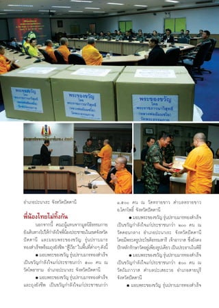 Õ”‡¿Õª–π“‡√– ®—ßÀ«—¥ªíµµ“π’                             Ò,ı §π ≥ «—¥∑√“¬¢“« µ”∫≈∑√“¬¢“«
                                                        Õ.‚§°‚æ∏‘Ï ®—ßÀ«—¥ªíµµ“π’
æ’ËπâÕß‰∑¬‰¡à∑‘Èß°—π                                           G ¡Õ∫æ√–¢Õß¢«—≠ √ÿπª√“∫¡“√∑Õß ”‡√Á®
                                                                                      à
        πÕ°®“°π’È §≥–ºŸâ·∑π®“°¡Ÿ≈π‘∏‘∏√√¡°“¬            ‡ªìπ¢«—≠°”≈—ß„®·°àª√–™“™π°«à“ Ú §π ≥
¬—ß‡¥‘π∑“ß‰ª„Àâ°”≈—ß„®æ’πÕßª√–™“™π„π‡¢µ®—ßÀ«—¥
                        Ëâ                              «—¥¥Õπ°≈“ß Õ”‡¿Õª–π“‡√– ®—ßÀ«—¥ªíµµ“π’
ªíµ µ“π’ ·≈–¡Õ∫æ√–¢Õß¢«—≠ √ÿà π ª√“∫¡“√                 ‚¥¬¡’æ√–§√Ÿª√–‚™µ‘∏√√¡ “√’ ‡®â“Õ“«“  ´÷Ëß¬—ß§ß
∑Õß ”‡√Á®æ√âÕ¡∂ÿß¬—ß™’æ ç Ÿ‚â «â¬é „πæ◊π∑’µ“ßÊ ¥—ßπ’È
                                       È Ëà             ªí°À≈—°√—°…“«—¥Õ¬Ÿ‡à æ’¬ß√Ÿª‡¥’¬« ‡ªìπª√–∏“π„πæ‘∏’
        G ¡Õ∫æ√–¢Õß¢«—≠ √ÿπª√“∫¡“√∑Õß ”‡√Á®
                               à                               G ¡Õ∫æ√–¢Õß¢«—≠ √ÿπª√“∫¡“√∑Õß ”‡√Á®
                                                                                        à
‡ªìπ¢«—≠°”≈—ß„®·°àª√–™“™π°«à“ ı §π ≥                  ‡ªìπ¢«—≠°”≈—ß„®·°àª√–™“™π°«à“ ı §π ≥
«—¥‚æ∏“√“¡ Õ”‡¿Õª–π“‡√– ®—ßÀ«—¥ªíµµ“π’                  «—¥∂—¡¿“«“  µ”∫≈ª–‡ ¬–«Õ Õ”‡¿Õ “¬∫ÿ√’
        G ¡Õ∫æ√–¢Õß¢«—≠ √ÿπª√“∫¡“√∑Õß ”‡√Á®
                                 à                      ®—ßÀ«—¥ªíµµ“π’
·≈–∂ÿß¬—ß™’æ ‡ªìπ¢«—≠°”≈—ß„®·°àª√–™“™π°«à“                    G ¡Õ∫æ√–¢Õß¢«—≠ √ÿàπª√“∫¡“√∑Õß ”‡√Á®
 