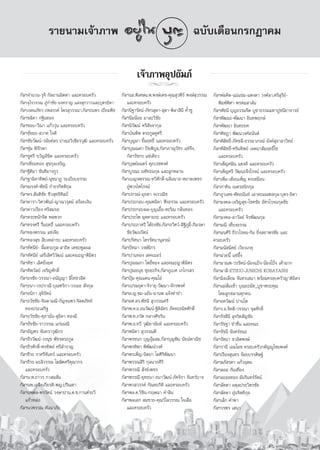 √“¬π“¡‡®â“¿“æ                                                                   ©∫—∫‡¥◊Õπ°√°Æ“§¡

                                                             ‡®â“¿“æÕÿª∂—¡¿å
                                                                 jj
°—≈œ®”π«π-√ÿ®’ °—≈¬“π¡‘μμ“ ·≈–§√Õ∫§√—«               °—≈œπÕ.æ‘‡»…π.æ.æß…å‡¥™-§ÿ≥ ÿ«æ’√å æß…å ÿ«√√≥       °—≈œæàÕ§‘¥-·¡à·¢à¡-·æßμ“ «ß»å≈“,»√’ √’¬å-
                                                                                                                                                ÿ
°—≈œ®ÿ‰√«√√≥ ¿Ÿà°”™—¬-πß§√“≠ · ß ÿ°«“«·≈–∫ÿμ√∏‘¥“       ·≈–§√Õ∫§√—«                                         æ‘¡æåæ‘»“ æ√À¡ “ åπ
°—≈œ‡®μπ¿—∑√-¿æ √√§å ‰æ√ ÿ«√√≥“,°—≈œ∏πæ√ ‡ªïò¬¡æ◊™   °—≈œπ‘∞“√—μπå-¿—∑√ ÿ¥“- ÿ¥“-æ‘≈“ ‘π’ §È”™Ÿ          °—≈œæ—™π’ ∫ÿ≠∏√√¡®‘μ ∫Ÿ™“∏√√¡¡À“ªŸ™π’¬“®“√¬å
°—≈œ™≈‘¥“ °∞‘π∑Õß                                    °—≈œπ‘Ë¡πâÕ¬ ¡“≈–«‘™—¬                              °—≈œæ—≤π–-æ—≤π“ Õ‘π∑æƒ°…å
°—≈œ™Õ∫-«’≥“ ·°â««ÿàπ ·≈–§√Õ∫§√—«                    °—≈œπ‘«—≤πå »√’ —®®“°ÿ≈                             °—≈œæ—≤π“ Õ‘π∑–¬»
°—≈œ™—¬¬–- «“∑ „®¥’                                  °—≈œ∫—≥±‘μ μ√–°Ÿ≈§Ÿ»√’                              °—≈œæ‘™Ø“ æ—≤π«ß»åÕπ—πμå
°—≈œ™—¬«—≤πå-«π—π∑å √ ª“≥–«‘‡™’¬√«ÿ≤‘ ·≈–§√Õ∫§√—«    °—≈œ∫ÿ≠¡“ ¬‘È¡ƒ∑∏‘Ï ·≈–§√Õ∫§√—«                     °—≈œæ‘ ‘∑∏‘Ï-¿—§™≈’-∏√√¡“¿√≥å Õ—ß§å ÿ∏“ “«‘∑¬å
°—≈œ™ÿà¡ æ‘√—°…“                                     °—≈œ∫ÿ≥≥¥“ ªî¬æ‘∫Ÿ≈,°—≈œ¿“≥ÿ«—™√ ·´à®÷ß,            °—≈œæ‘ ‘∑∏‘Ï-»√‘π∑‘æ¬å ‡®μπ“ —¡ƒ∑∏‘Ï‚™
°—≈œ™Ÿ»√’ ¢«—≠≈‘¢‘μ ·≈–§√Õ∫§√—«                         °—≈œ√—™°√ ·´à‡μ’¬«                                  ·≈–§√Õ∫§√—«
°—≈œ‡´’Ë¬¡∑Õß  ÿ¢°ÿ≈‡®√‘≠                            °—≈œ∫ÿ…¬å¡πμ√å »ÿ¿‡«™æß»å                           °—≈œ‡æÁ≠»¡‘π ·μß¥’ ·≈–§√Õ∫§√—«
°—≈œ∞‘μ‘¡“ ¢—π∑‘¡“ß°Ÿ√                               °—≈œ∫Ÿ√≥– ¡À—∑∏π°ÿ≈ ·≈–≈Ÿ°À≈“π                      °—≈œ‡æÁ≠»√’ «—≤π–®÷ß‚√®πå ·≈–§√Õ∫§√—«
°—≈œ∞“π‘¥“∑‘æ¬å-πÿ™π“Ø √–‡∫’¬∫∏√√¡                   °—≈œ‡∫≠®æ√√≥-∑«’»—°¥‘Ï-π≈‘ππ“∂-À¬“¥‡æ™√             °—≈œ‡æ‘Ë¡-‡¥◊Õπ‡æÁ≠ §ß‡À¡◊Õπ
°—≈œ≥√ß§å-æ—™π’ °”∏√°‘μμ‘°ÿ≈                            ¿Ÿàæ«ß‰æ‚√®πå                                    °—≈œ¿“§‘π ‡πμ√∏π‘°°ÿ≈
°—≈œ¥√. —πμ‘™—¬ ™’« ÿ∑∏‘»≈ªá
                          ‘                          °—≈œª°√≥å-¡ÿ°¥“ ®‡√«≥‘™                             °—≈œ¿Ÿ«‡¥™-æ—∑∏π—π∑å ‡≈“À–¡≥±≈°ÿ≈-∫ÿμ√-∏‘¥“
°—≈œ¥“√“-«‘»«æ—π∏å-≠“≥«√ÿμ¡å  √âÕ¬‡ß‘π               °—≈œª√–°Õ∫-§ÿ≥æπ‘¥“ øíß∏√√¡ ·≈–§√Õ∫§√—«             °—≈œ¡ß§≈-‡®√‘≠ ÿ¢-‚™§™—¬ Õ—»«‚√®π°ÿ≈™—¬
°—≈œ¥“«‡√◊Õß »√’ ¡√                                  °—≈œª√–°Õ∫º≈-∫ÿ≠‡Õ◊ÈÕ-À–√‘≥ °≈‘Ëπ∑Õß                   ·≈–§√Õ∫§√—«
°—≈œμ√–Àπ—°®‘μ æ≈æ«°                                 °—≈œª√–‰æ ¡ÿμμ“¡√– ·≈–§√Õ∫§√—«                      °—≈œ¡ß§≈-≈“«—≈¬å ®‘√æ—≤π°ÿ≈
°—≈œ∑√ß»√’ √◊Ëπƒ∑∏‘Ï ·≈–§√Õ∫§√—«                     °—≈œª√–¿“»√’ „μâ∏ß™—¬,°—≈œ¿«‘»«å- ‘∞‘¿Ÿ¡‘Ï-¿‘¡√…“   °—≈œ¡≥’ ‡∑’Ë¬ß∏√√¡
°—≈œ∑Õßæ√√≥ ·´à‡®’¬                                     ™—¬«—≤π√—μπå                                     °—≈œ¡π»‘√‘ ∏’√«‚√¥¡-°‘¡ ¬‘Ëß ∂“æ√™—¬ ·≈–
°—≈œ∑Õß ÿ¢  ◊∫‡À≈à“√∫ ·≈–§√Õ∫§√—«                    °—≈œª√‘»π“ ‰μ√√—μπ“πÿ √≥å                           §√Õ∫§√—«
°—≈œ∑—»π’¬å- ≈‘È¡μ√–°Ÿ≈- “∏‘μ ‡μ™–æŸ≈º≈              °—≈œªí∑¡“ «ß…åπ‘°√                                  °—≈œ¡π— π‘μ¬å ‡«’¬ß‡°μÿ
°—≈œ∑—»π’¬å ‡ √’‡≈‘»«‘«—≤πå ·≈–§≥–≠“μ‘¡‘μ√           °—≈œª“π∑Õß ‡∑§‡πÕ√å                                 °—≈œ¡à«¬π’È ·´àÕ÷Èß
°—≈œ∑‘™“ ‡≈‘»¬‘Ëß¬»                                  °—≈œªÿ≥≥¿“ ‚æ∏‘Ï∑Õß ·≈–§≥–≠“μ‘¡‘μ√                  °—≈œ¡“≥æ-«√√—μπå-πâÕß·ªÑß-πâÕß‚ªÑß ‡§â“¡“°
°—≈œ∑‘æ«—≈¬å ‡®√‘≠»—°¥‘Ï                             °—≈œªÿ≥¬πÿ™ ´ÿ¬¬–°‘®,°—≈œ¿Ÿ‡∫» ‡°‰°√ √              °—≈œ¡“≈’-ETSUO-JUNICHI KOBAYASHI
°—≈œ∏ß™—¬-«√√≥“-Õπ—≠≠“ ≈’‚∑™«≈‘μ                     °—≈œªÿÑ¡-§ÿ≥·μπ-§ÿ≥‚Õã                              °—≈œ¡‘≈‡≈’Ë¬¡ ®—π∑√‡ π“ æ√âÕ¡§√Õ∫§√—«≠“μ‘¡‘μ√
°—≈œ∏π“-«√ª√“≥’-∫ÿ≥±√‘°“-«√‡¡∏  —®°ÿ≈                °—≈œ‡ª√¡¬ÿ¥“-®‘√“¬ÿ-«—≤π“-®—°√æß»å                  °—≈œ·¡à â¡‡™â“ ∫ÿ≥¬–¡—μ_∫Ÿ™“æ√–§ÿ≥
°—≈œ∏π‘°“  ÿ®‘√—μπå                                  °—≈œº.≠.™¡-·¬â¡-¡“πæ ·®âß§”¢”                          ‚¥¬≈Ÿ°À≈“π∑ÿ°§π
°—≈œ∏«—™™—¬-®‘π¥“¡≥’-°—≠®πæ√-®‘μμ¿—∑∑å               °—≈œº».¥√.æ—™π’  ÿ«√√≥»√’                           °—≈œ¬»«—≤πå ª“π‚μ
   ∑Õßª√–‡ √‘∞                                       °—≈œæ.μ.Õ.∏π«—≤πå-∞‘μ‘©—μ√ ¿—§§–∏π‘μ»—°¥‘Ï          °—≈œ√.Õ.®‘μμ‘-«√√≥“ ®ÿ≈»—°¥‘Ï
°—≈œ∏«—™™—¬-»ÿ¿“π—π- ÿ∏‘¥“ ∑Õß¡’                     °—≈œæ.∑.¿«—μ °≈“ß»‘¢√‘π                             °—≈œ√—ß ‘π’  ÿ®√‘μ —≠™—¬
°—≈œ∏—™™—¬-√“«√√≥ ·°àπ¡≥’                            °—≈œæ.Õ.∑«’ «ÿ≤‘¬“π—π∑å ·≈–§√Õ∫§√—«                 °—≈œ√—™∞“ ¢”™◊Ëπ ·≈–§≥–
°—≈œ∏—≠æ√ ®—π∑√“«ÿ≤‘°√                               °—≈œæπ‘¥“  ÿ«√√≥¥’                                  °—≈œ√—™π’ ®—π∑√å™π–
°—≈œ∏’√«—≤πå-«√πÿ™ æ—™√μ√–°Ÿ≈                        °—≈œæ√™π° ∫ÿ≠Õÿâ¡ ¡,°—≈œ∫ÿ≠æ‘π π—¬πåæ“≥‘™           °—≈œ√—μπ“ ™«≈‘μæß…å
°—≈œ∏’√»—°¥‘Ï-æ√∑‘æ¬å »√’ ”√“≠                       °—≈œæ√∑‘æ“ æ‘æ—≤πå«ß»å                              °—≈œ√“π’ ‡Õ¡‚Õ™ §√Õ∫§√—«°μ—≠êŸ‰™¬æß»å
°—≈œ∏’√– √“»√’®—π∑√å ·≈–§√Õ∫§√—«                     °—≈œæ√‡æÁ≠-π‘μ¬“ ‚μ»‘√‘æ—≤π“                        °—≈œ‡√◊Õß ÿπ∑√ ®âÕ¬∫√√¥‘…∞å
°—≈œ∏’√–-¡–≈‘«√√≥ ‚¶…‘μ»√’§ÿ≥“°√                     °—≈œæ√√≥ ‘√‘ °ÿ≈π“∂»‘√‘                             °—≈œ≈¿— √¥“ ·°â«Õÿ¥¡
   ·≈–§√Õ∫§√—«                                       °—≈œæ√√≥’  —ß¢å‡æ™√                                 °—≈œ≈ÕÕ °—π‡∑’Ë¬ß
°—≈œπ.æ.∂“«√ °“ ¡ —π                                 °—≈œæ√√≥’-¬ÿ∑∏π“-∏π“«—≤πå-¿—§®‘√“ ®—π∑√å∫“ß         °—≈œ≈–ÕÕ∑Õß Õ—¡√‘π∑√å√—μπå
°—≈œπæ.‡∂≈‘ß‡°’¬√μ‘-æ≠.ª√‘≥¥“                        °—≈œæ√ «√√§å °—≥À–°‘μ‘ ·≈–§√Õ∫§√—«                  °—≈œ≈—¥¥“ Õ¥ÿ≈ª√–«‘μ√™—¬
°—≈œπæ¥≈-æ√√—μπå «ß…“ª“π,¥.™.°“πμå√–«’               °—≈œæ≈.μ.«‘™‘π-°ƒ…≥“ §” ‘π                          °—≈œ≈—¥¥“ Õÿàπ®‘μμ‘°ÿ≈
   ·°â«À≈àÕ                                          °—≈œæ≈‡Õ°  ¡™“¬-§ÿ≥«‘‰≈«√√≥ „®‡ ◊Õ                  °—≈œ‡≈Á° §”æ“
°—≈œπ«æ√√≥ μ—ππ“¿—¬                                     ·≈–§√Õ∫§√—«                                      °—≈œ«√æ√ ‡ π“
 
