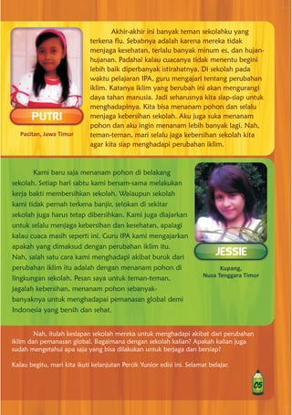 MAJALAH ANAK-ANAK dan LINGKUNGAN. Media Informasi Air Minum dan Penyehatan Lingkungan buat Anak. PERCIK YUNIOR Edisi 17 Desember 2010. Tema ALAM RAYA GURUKU