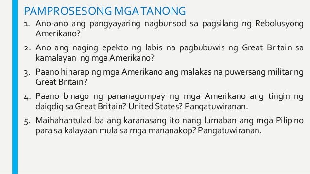 Ano Ano Ang Pangyayaring Nagbunsod Sa Pagsilang Ng Rebolusyong Amerikano Yunit 3, aralin 3 pagkamulat