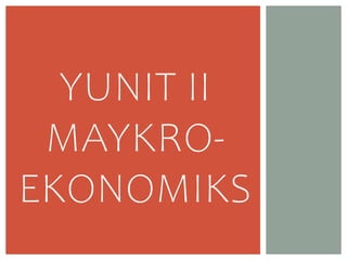 YUNIT II
MAYKRO-
EKONOMIKS
 