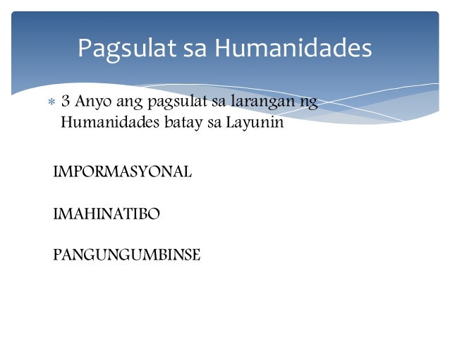 Humanidades Pag Unawa Sa Tao At Sa Mundo