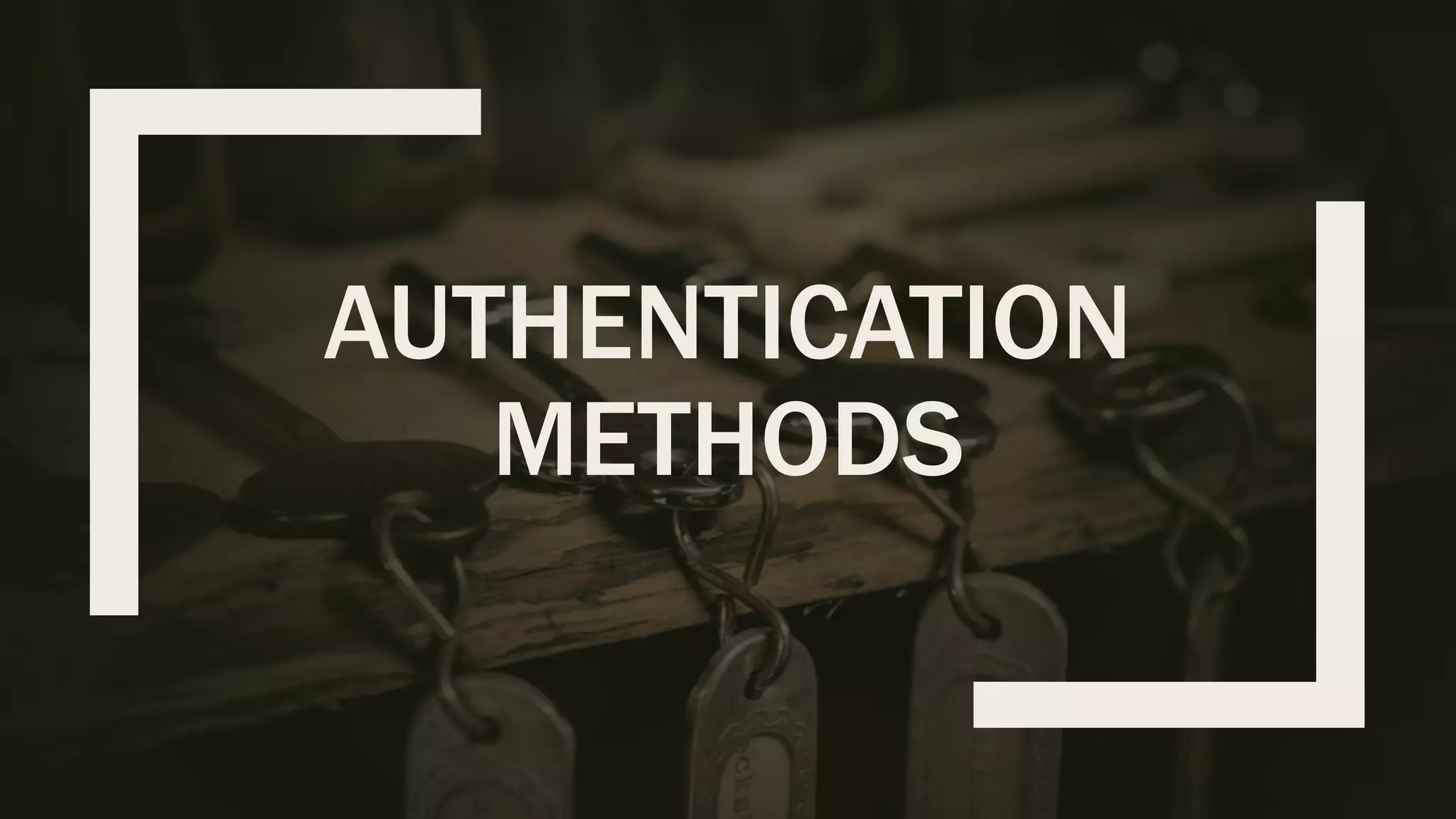 AUTHENTICATION METHODS 