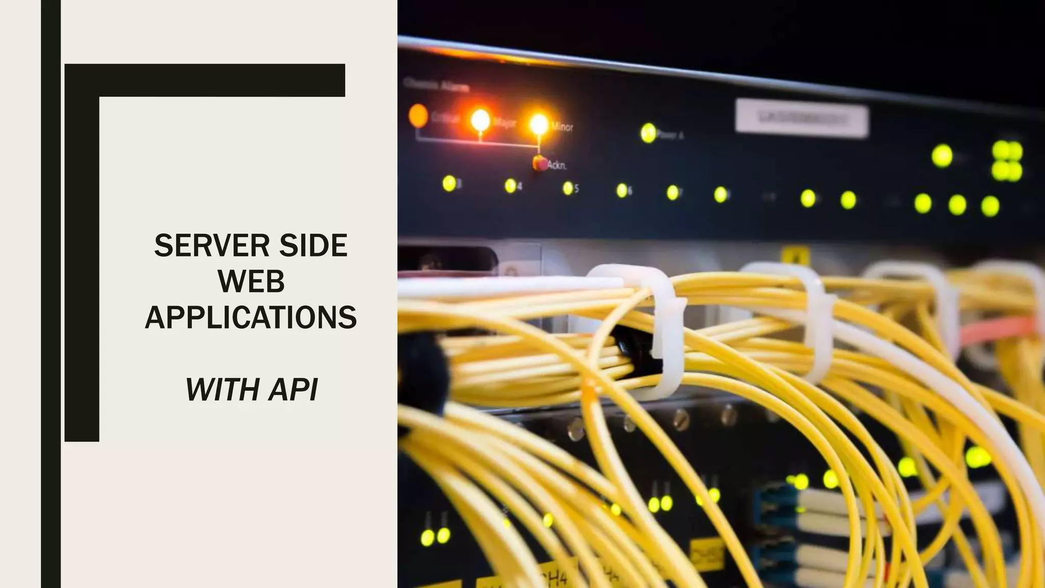 SERVER SIDE WEB APPLICATIONS WITH API 