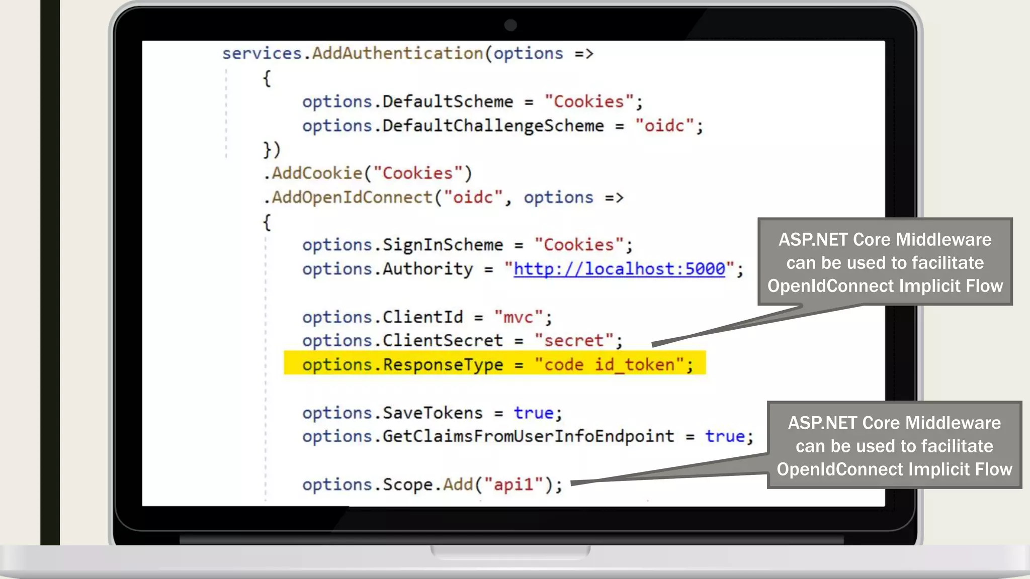 ASP.NET Core Middleware can be used to facilitate OpenIdConnect Implicit Flow ASP.NET Core Middleware can be used to facilitate OpenIdConnect Implicit Flow 